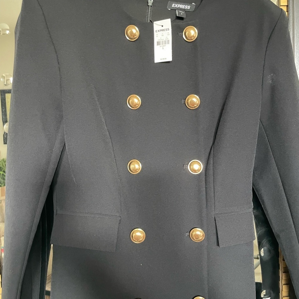 Express Black dress with Gold Accents - Picture 4 of 5